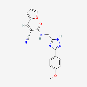 (Z)-2-cyano-3-(furan-2-yl)-N-[[3-(4-methoxyphenyl)-1H-1,2,4-triazol-5-yl]methyl]prop-2-enamide