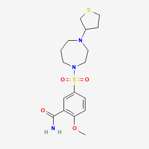 2-Methoxy-5-((4-(tetrahydrothiophen-3-yl)-1,4-diazepan-1-yl)sulfonyl)benzamide
