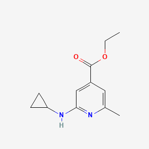 molecular formula C12H16N2O2 B2912288 Ethyl 2-(cyclopropylamino)-6-methylpyridine-4-carboxylate CAS No. 2248396-40-7