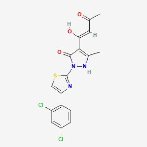 1-{1-[4-(2,4-dichlorophenyl)-1,3-thiazol-2-yl]-5-hydroxy-3-methyl-1H-pyrazol-4-yl}-3-hydroxy-2-buten-1-one