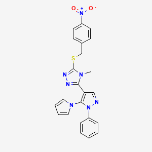 4-methyl-3-[(4-nitrobenzyl)sulfanyl]-5-[1-phenyl-5-(1H-pyrrol-1-yl)-1H-pyrazol-4-yl]-4H-1,2,4-triazole