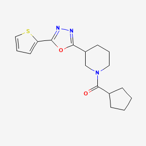 Cyclopentyl(3-(5-(thiophen-2-yl)-1,3,4-oxadiazol-2-yl)piperidin-1-yl)methanone