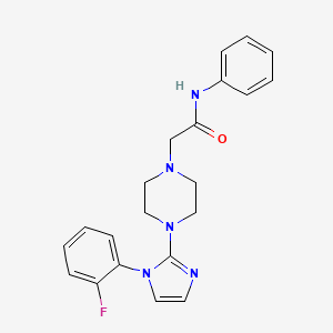 2-(4-(1-(2-fluorophenyl)-1H-imidazol-2-yl)piperazin-1-yl)-N-phenylacetamide
