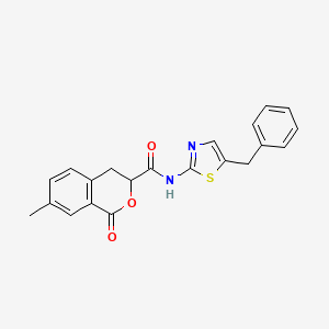molecular formula C21H18N2O3S B2912326 N-(5-benzyl-1,3-thiazol-2-yl)-7-methyl-1-oxo-3,4-dihydro-1H-2-benzopyran-3-carboxamide CAS No. 874466-44-1