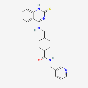 molecular formula C22H25N5OS B2912327 N-(pyridin-3-ylmethyl)-4-(((2-thioxo-1,2-dihydroquinazolin-4-yl)amino)methyl)cyclohexanecarboxamide CAS No. 689265-99-4