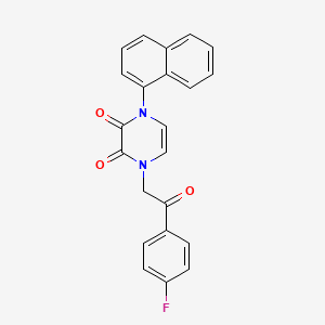 molecular formula C22H15FN2O3 B2912343 1-[2-(4-fluorophenyl)-2-oxoethyl]-4-(naphthalen-1-yl)-1,2,3,4-tetrahydropyrazine-2,3-dione CAS No. 898463-69-9