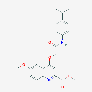 molecular formula C23H24N2O5 B2912348 Methyl 6-methoxy-4-({[4-(propan-2-yl)phenyl]carbamoyl}methoxy)quinoline-2-carboxylate CAS No. 1358310-17-4