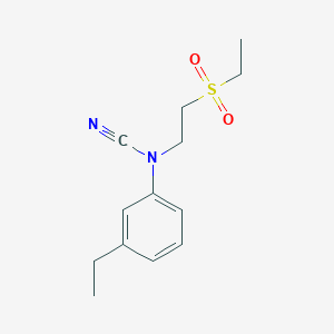 molecular formula C13H18N2O2S B2912366 N-cyano-N-[2-(ethanesulfonyl)ethyl]-3-ethylaniline CAS No. 1424608-36-5