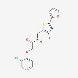 molecular formula C17H15ClN2O3S B2912371 2-(2-chlorophenoxy)-N-((2-(furan-2-yl)-4-methylthiazol-5-yl)methyl)acetamide CAS No. 1797127-12-8