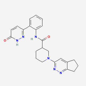 molecular formula C23H24N6O2 B2912372 1-{5H,6H,7H-cyclopenta[c]pyridazin-3-yl}-N-[2-(6-hydroxypyridazin-3-yl)phenyl]piperidine-3-carboxamide CAS No. 2097865-75-1