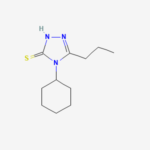 molecular formula C11H19N3S B2912374 4-Cyclohexyl-5-propyl-1,2,4-triazole-3-thiol CAS No. 667444-98-6