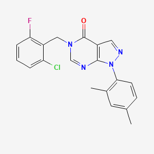 5-[(2-Chloro-6-fluorophenyl)methyl]-1-(2,4-dimethylphenyl)pyrazolo[3,4-d]pyrimidin-4-one