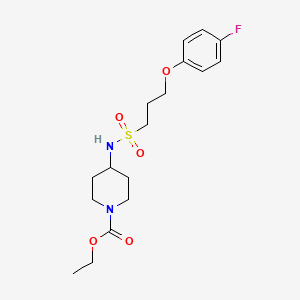 molecular formula C17H25FN2O5S B2912386 Ethyl 4-(3-(4-fluorophenoxy)propylsulfonamido)piperidine-1-carboxylate CAS No. 946320-69-0