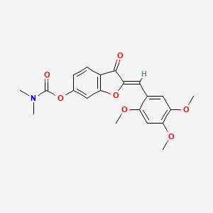 molecular formula C21H21NO7 B2912396 (Z)-3-oxo-2-(2,4,5-trimethoxybenzylidene)-2,3-dihydrobenzofuran-6-yl dimethylcarbamate CAS No. 622793-61-7
