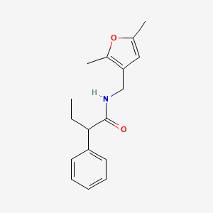 molecular formula C17H21NO2 B2912417 N-[(2,5-dimethylfuran-3-yl)methyl]-2-phenylbutanamide CAS No. 1351642-71-1