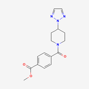 molecular formula C16H18N4O3 B2912423 methyl 4-[4-(2H-1,2,3-triazol-2-yl)piperidine-1-carbonyl]benzoate CAS No. 2202515-03-3