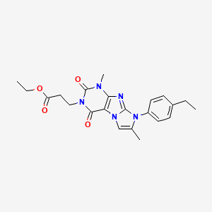 molecular formula C22H25N5O4 B2912425 ethyl 3-[8-(4-ethylphenyl)-1,7-dimethyl-2,4-dioxo-1H,2H,3H,4H,8H-imidazo[1,2-g]purin-3-yl]propanoate CAS No. 896318-42-6