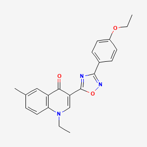 molecular formula C22H21N3O3 B2912441 3-[3-(4-ethoxyphenyl)-1,2,4-oxadiazol-5-yl]-1-ethyl-6-methyl-1,4-dihydroquinolin-4-one CAS No. 1260712-94-4