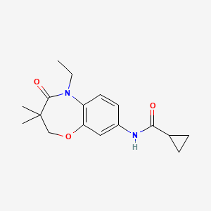molecular formula C17H22N2O3 B2912453 N-(5-ethyl-3,3-dimethyl-4-oxo-2,3,4,5-tetrahydro-1,5-benzoxazepin-8-yl)cyclopropanecarboxamide CAS No. 921793-44-4