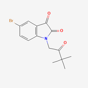 molecular formula C14H14BrNO3 B2912562 5-bromo-1-(3,3-dimethyl-2-oxobutyl)-1H-indole-2,3-dione CAS No. 314026-21-6