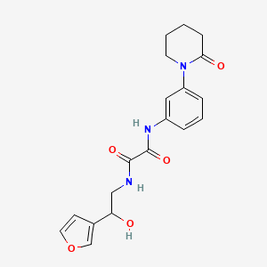 molecular formula C19H21N3O5 B2912566 N-[2-(furan-3-yl)-2-hydroxyethyl]-N'-[3-(2-oxopiperidin-1-yl)phenyl]ethanediamide CAS No. 1396809-94-1