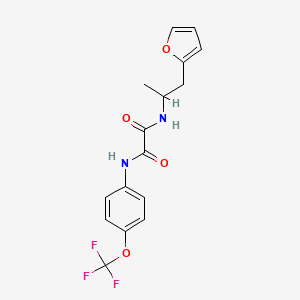 molecular formula C16H15F3N2O4 B2912571 N-[1-(furan-2-yl)propan-2-yl]-N'-[4-(trifluoromethoxy)phenyl]ethanediamide CAS No. 1226428-40-5