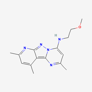 molecular formula C15H19N5O B2912579 N-(2-methoxyethyl)-4,11,13-trimethyl-3,7,8,10-tetrazatricyclo[7.4.0.02,7]trideca-1,3,5,8,10,12-hexaen-6-amine CAS No. 900280-71-9