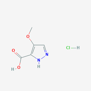 molecular formula C5H7ClN2O3 B2912587 4-Methoxy-1H-pyrazole-5-carboxylic acid;hydrochloride CAS No. 2375273-71-3