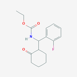 molecular formula C16H20FNO3 B2912619 ethyl N-[(2-fluorophenyl)(2-oxocyclohexyl)methyl]carbamate CAS No. 551931-06-7