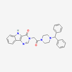 3-(2-(4-benzhydrylpiperazin-1-yl)-2-oxoethyl)-3H-pyrimido[5,4-b]indol-4(5H)-one