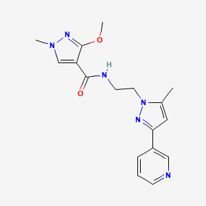 3-methoxy-1-methyl-N-(2-(5-methyl-3-(pyridin-3-yl)-1H-pyrazol-1-yl)ethyl)-1H-pyrazole-4-carboxamide
