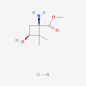 Methyl (1R,3S)-1-amino-3-hydroxy-2,2-dimethylcyclobutane-1-carboxylate;hydrochloride