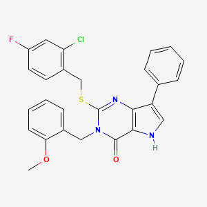 2-((2-chloro-4-fluorobenzyl)thio)-3-(2-methoxybenzyl)-7-phenyl-3H-pyrrolo[3,2-d]pyrimidin-4(5H)-one