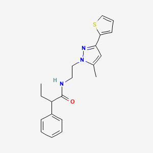 N-(2-(5-methyl-3-(thiophen-2-yl)-1H-pyrazol-1-yl)ethyl)-2-phenylbutanamide