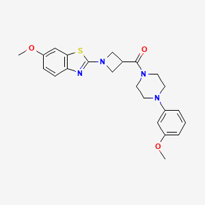 molecular formula C23H26N4O3S B2912653 (1-(6-Methoxybenzo[d]thiazol-2-yl)azetidin-3-yl)(4-(3-methoxyphenyl)piperazin-1-yl)methanone CAS No. 1286727-99-8