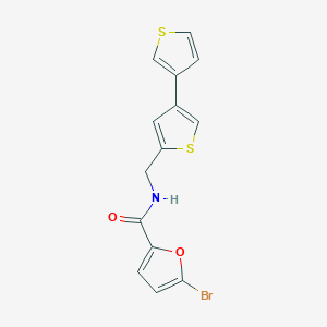 molecular formula C14H10BrNO2S2 B2912685 N-({[3,3'-bithiophene]-5-yl}methyl)-5-bromofuran-2-carboxamide CAS No. 2380010-30-8