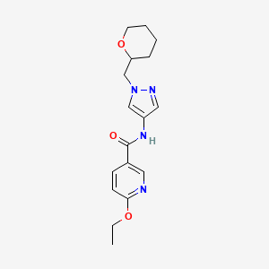 6-ethoxy-N-(1-((tetrahydro-2H-pyran-2-yl)methyl)-1H-pyrazol-4-yl)nicotinamide