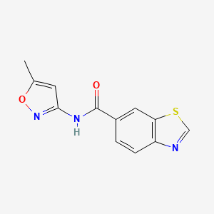 molecular formula C12H9N3O2S B2912711 N6-(5-methylisoxazol-3-yl)-1,3-benzothiazole-6-carboxamide CAS No. 681170-14-9