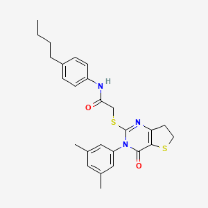 N-(4-butylphenyl)-2-((3-(3,5-dimethylphenyl)-4-oxo-3,4,6,7-tetrahydrothieno[3,2-d]pyrimidin-2-yl)thio)acetamide