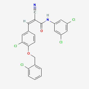 B2912715 (Z)-3-[3-chloro-4-[(2-chlorophenyl)methoxy]phenyl]-2-cyano-N-(3,5-dichlorophenyl)prop-2-enamide CAS No. 380476-87-9