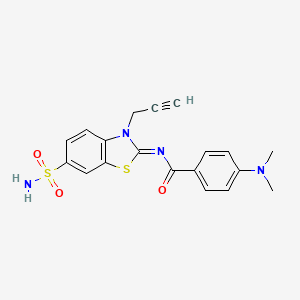 (Z)-4-(dimethylamino)-N-(3-(prop-2-yn-1-yl)-6-sulfamoylbenzo[d]thiazol-2(3H)-ylidene)benzamide