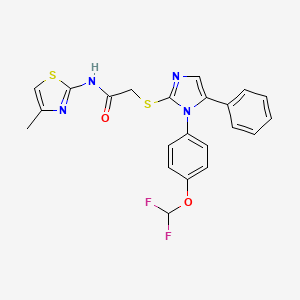 2-((1-(4-(difluoromethoxy)phenyl)-5-phenyl-1H-imidazol-2-yl)thio)-N-(4-methylthiazol-2-yl)acetamide