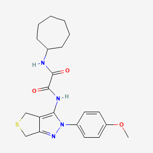 molecular formula C21H26N4O3S B2912720 N'-cycloheptyl-N-[2-(4-methoxyphenyl)-2H,4H,6H-thieno[3,4-c]pyrazol-3-yl]ethanediamide CAS No. 946332-01-0