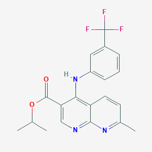 molecular formula C20H18F3N3O2 B2912729 Propan-2-yl 7-methyl-4-{[3-(trifluoromethyl)phenyl]amino}-1,8-naphthyridine-3-carboxylate CAS No. 1251569-05-7