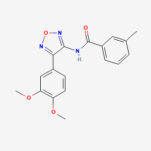 molecular formula C18H17N3O4 B2912732 N-[4-(3,4-dimethoxyphenyl)-1,2,5-oxadiazol-3-yl]-3-methylbenzamide 