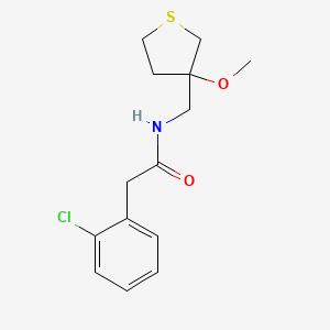 molecular formula C14H18ClNO2S B2912773 2-(2-CHLOROPHENYL)-N-[(3-METHOXYTHIOLAN-3-YL)METHYL]ACETAMIDE CAS No. 1448070-36-7
