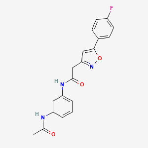molecular formula C19H16FN3O3 B2912779 N-(3-acetamidophenyl)-2-[5-(4-fluorophenyl)-1,2-oxazol-3-yl]acetamide CAS No. 952985-28-3