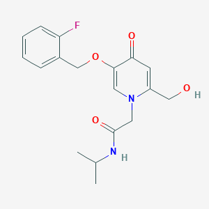 molecular formula C18H21FN2O4 B2912812 2-(5-((2-fluorobenzyl)oxy)-2-(hydroxymethyl)-4-oxopyridin-1(4H)-yl)-N-isopropylacetamide CAS No. 946227-61-8