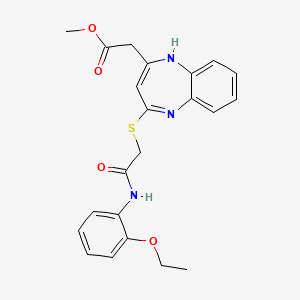 molecular formula C22H23N3O4S B2912837 methyl [4-({2-[(2-ethoxyphenyl)amino]-2-oxoethyl}sulfanyl)-1H-1,5-benzodiazepin-2-yl]acetate CAS No. 1251694-96-8