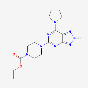 molecular formula C15H22N8O2 B2912870 ethyl 4-[7-(pyrrolidin-1-yl)-3H-[1,2,3]triazolo[4,5-d]pyrimidin-5-yl]piperazine-1-carboxylate CAS No. 1334370-87-4